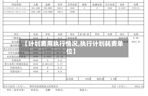 【计划费用执行情况,执行计划耗费单位】